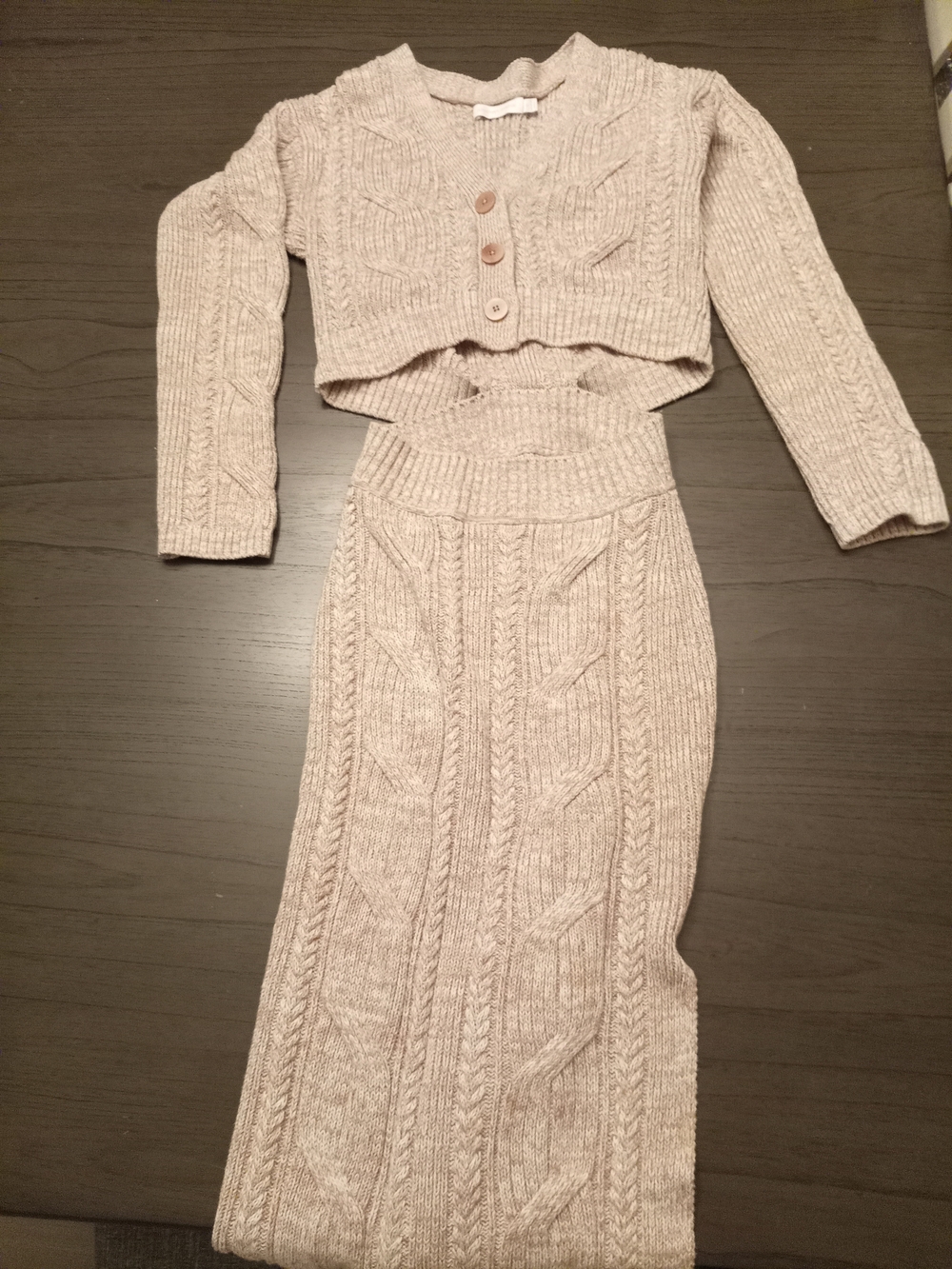 Jonathan Simkhai Cream Cable-Knit Dress With Cut-a-way Mid-drift
